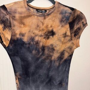 Smoky Bleached Pattern Fitted Maxi Dress